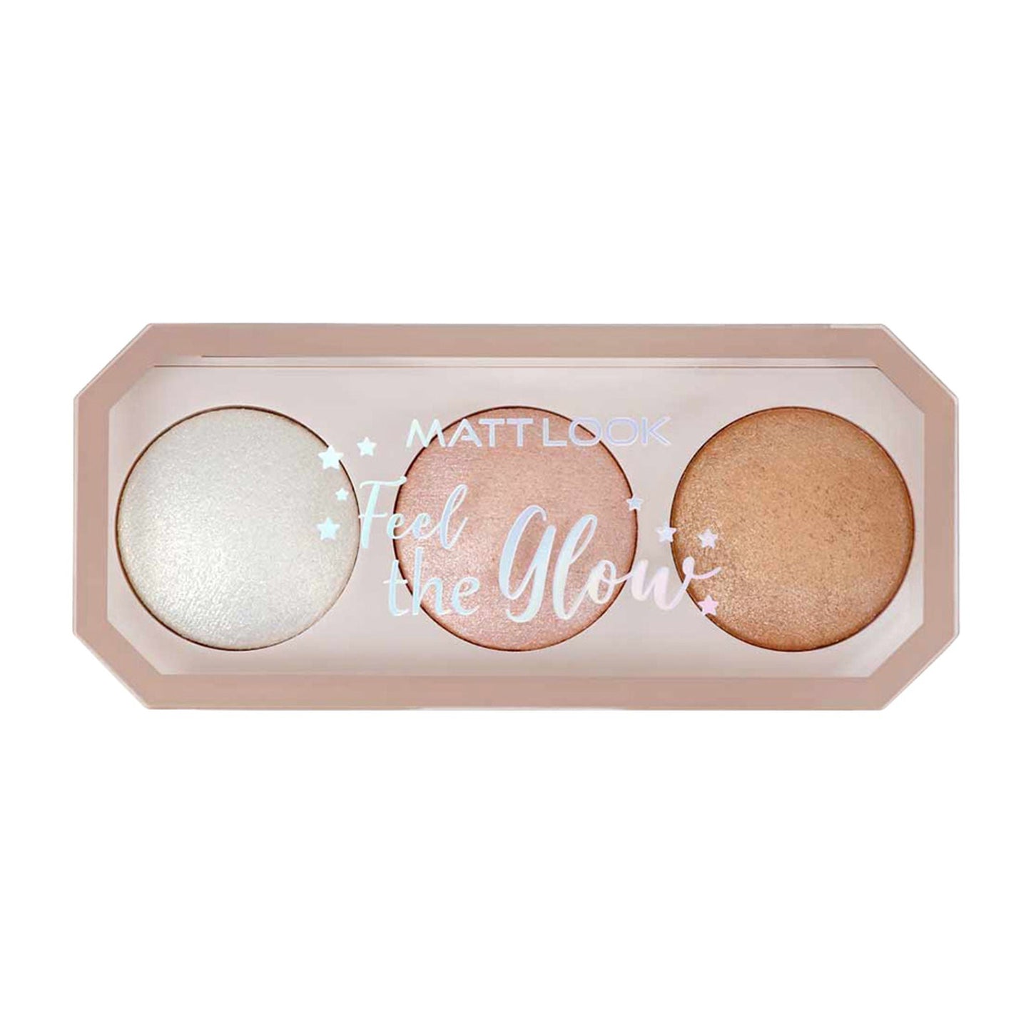 Matt Look Feel The Glow Baked Shimmer Highlighter Trio Palette - 01 Light House - Swadesiicart