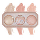 Matt Look Feel The Glow Baked Shimmer Highlighter Trio Palette - 03 Super Vibes - Swadesiicart