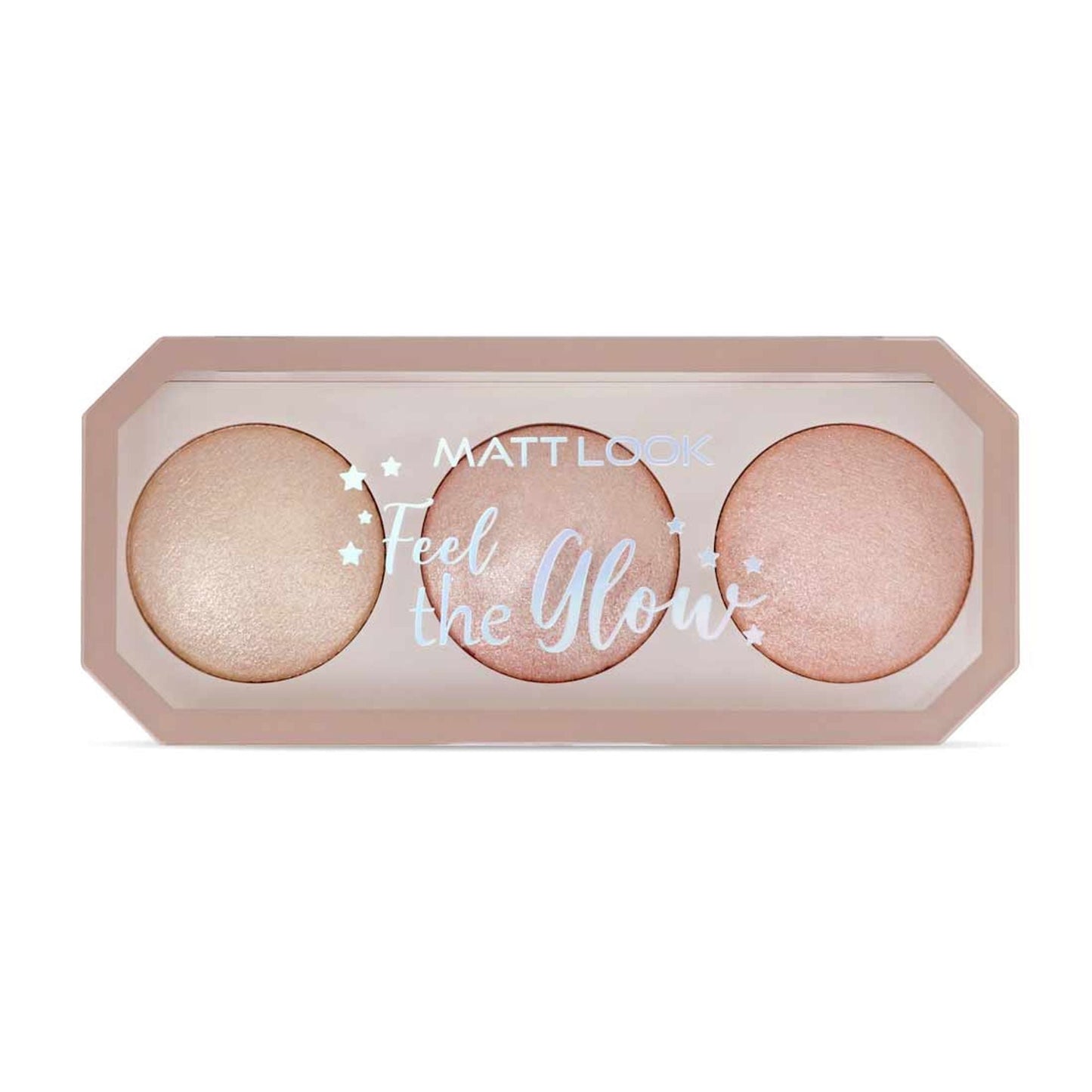Matt Look Feel The Glow Baked Shimmer Highlighter Trio Palette - 03 Super Vibes - Swadesiicart
