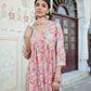 Vaasva Women Peach Muslin Embroidered Kurta, Pant & Dupatta Set | Swadesiicart