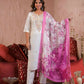 Ethnic Festive Wear Viscose Chanderi Off White Stitched Suit With Dupatta - Tanisha | Swadesiicart