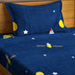 Home Sizzler Blue & Yellow Cartoon Characters 210 TC Bedsheet with Pillow Covers - Swadesiicart