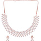 Saraf RS Jewellery White Rose Gold-Polished AD Studded Necklace Jewellery Set - Swadesiicart