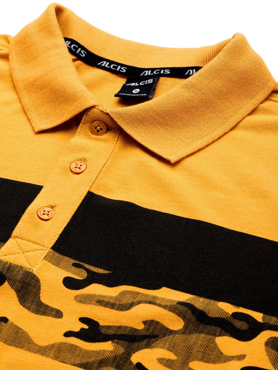 Alcis Men Abstract Printed Polo Collar T-shirt | Swadesiicart