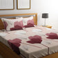 KLOTTHE Beige Floral 300 TC Cotton Blend Double Bedsheet Set - Swadesiicart