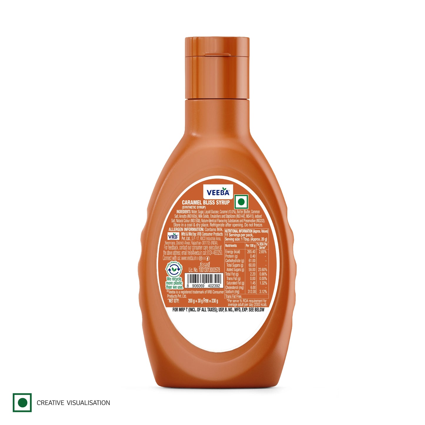 Veeba Caramel Bliss Syrup - Swadesiicart