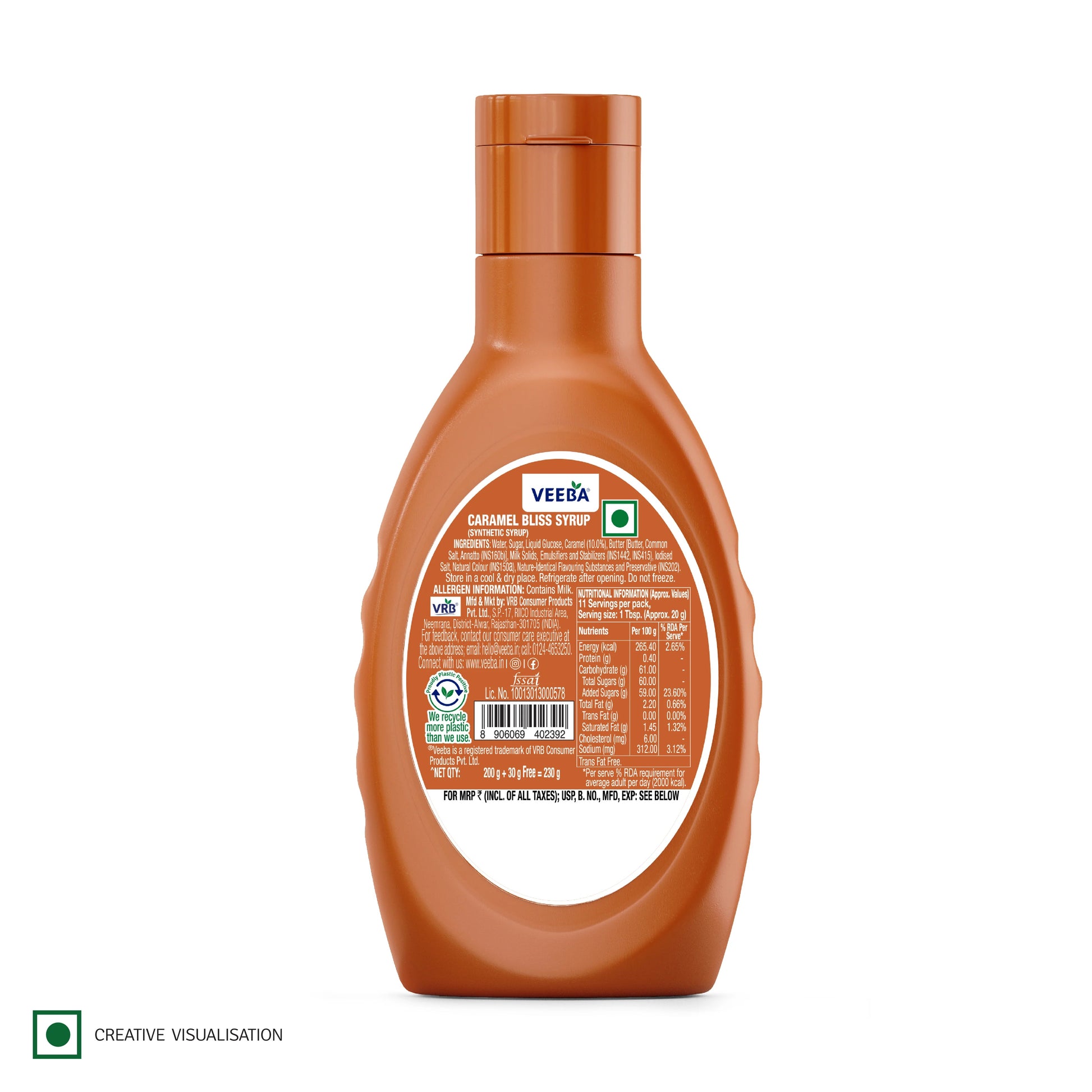 Veeba Caramel Bliss Syrup - Swadesiicart