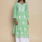 HOUSE OF KARI Floral Embroidered Chikankari Straight Kurta | Swadesiicart