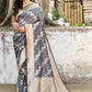 Joban Fashion Silver Grey Pure Katan Pure Handloom Banarasi Silk Saree | Swadesiicart