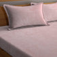 KLOTTHE Pink Woolen 300TC King Bedsheet Fitted Bedsheet With 2 Pillow Covers - Swadesiicart