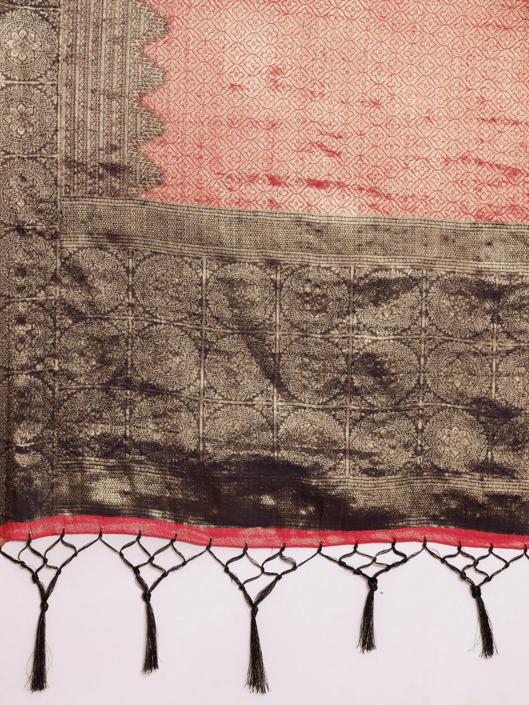 Saree Mall Pink Woven Design Zari Silk Blend Banarasi Saree | Swadesiicart