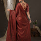 Saree Mall Maroon Woven Design Zari Silk Blend Banarasi Sarees | Swadesiicart