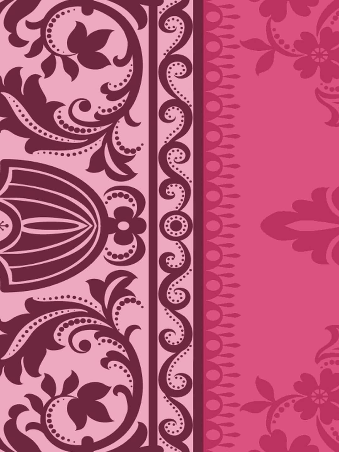 Dreamscape Pink & Beige Ethnic Motifs 144 TC Bedsheet with Pillow Covers - Swadesiicart