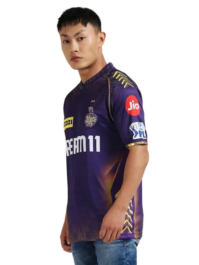 Kolkata Knight Riders Men Purple Printed Half Sleeves Jersey IPL, T20 | Swadesiicart