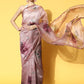 Tikhi Imli Pink & Green Floral Organza Saree | Swadesiicart