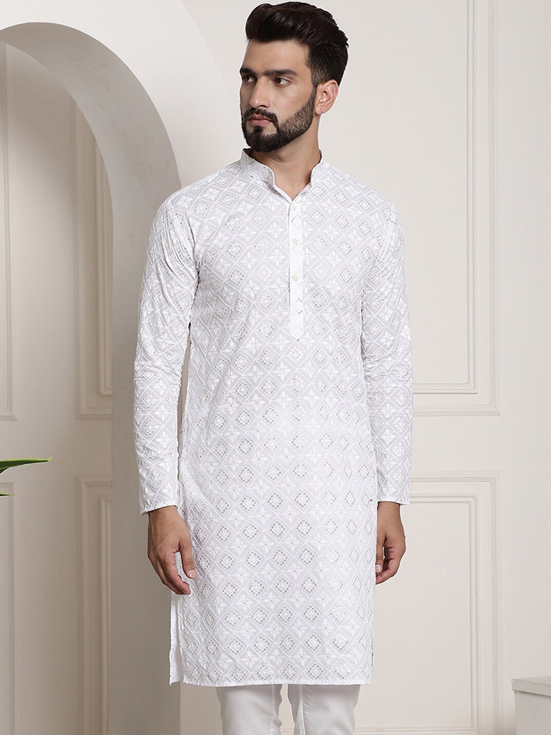 Sojanya Printed Chikankari Kurta | Swadesiicart