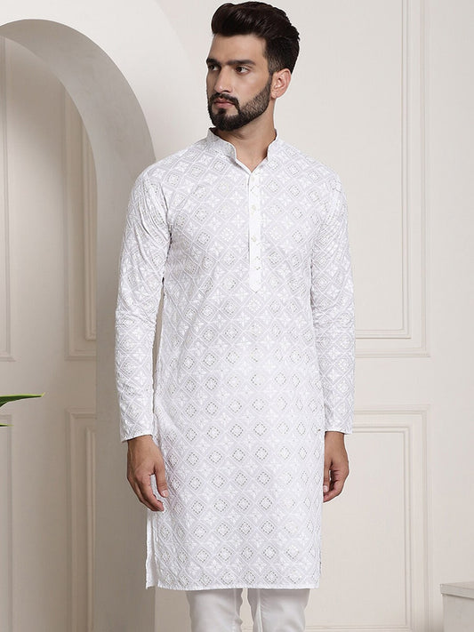 Sojanya Printed Chikankari Kurta | Swadesiicart