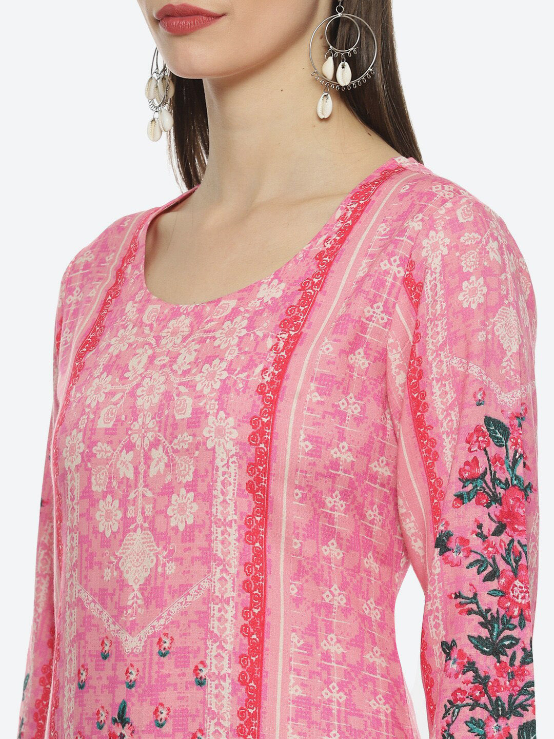 Biba Women Floral Printed Straight Kurta - Swadesiicart