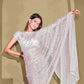 Tikhi Imli White Sequinned Embellished Saree | Swadesiicart