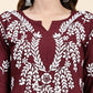 HOUSE OF KARI Floral Embroidered Chikankari Pure Cotton Straight Kurta With Trousers | Swadesiicart