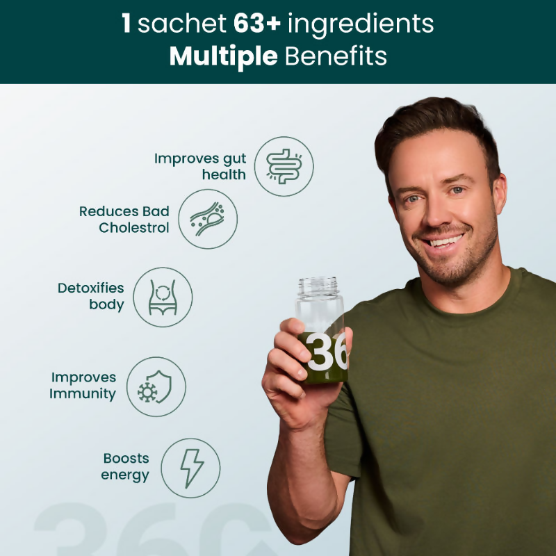 Supply6 360 Daily Health Supplement 63+ Nutrient, Multivitamin, 3B CFU Probiotic & Superfood | Swadesiicart