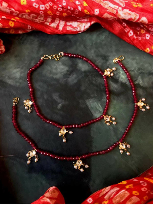 Joban Fashion Kundan With Cheer Anklets | Swadesiicart