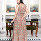 Miravan Women's Brown Floral Printed Crop Top And Skirt Co-Ord Set - Swadesiicart