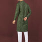 Anaita Green Embroidered Silk Straight Kurta