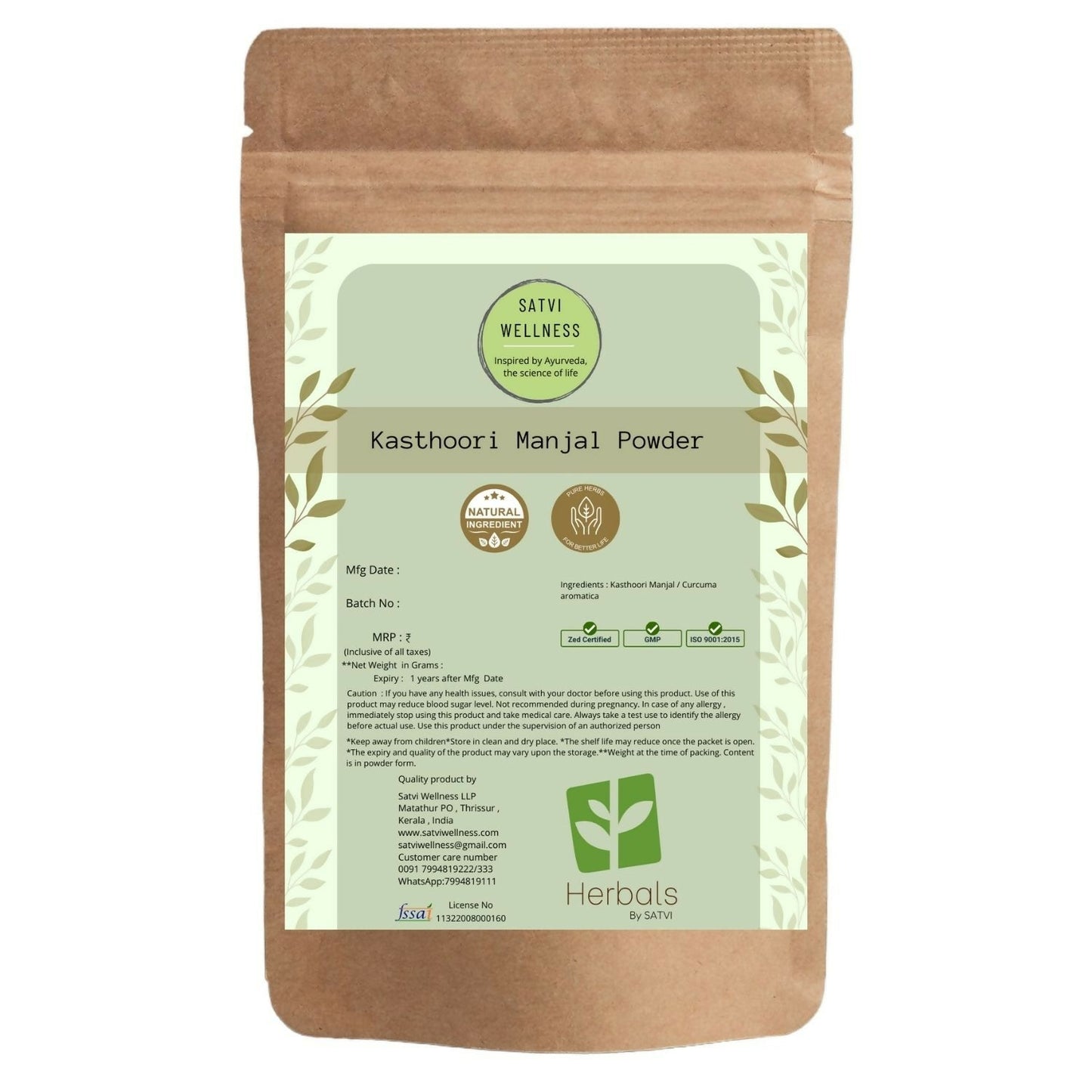 Satvi Wellness Kasthuri Manjal Powder - Satvi Wellness