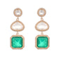 Nuyug Emerald Drop Anti Tarnish Sparkle Earrings | Swadesiicart