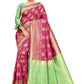 Vamika Ethnic Fire Pink Weaving Banarasi Jacquard Saree | Swadesiicart