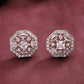 NVR Women's Silver-Plated AD- Studded Circular Shaped Studs Earring | Swadesiicart