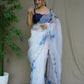 Vamsee White Organza Saree - Swadesiicart