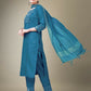Jyoti Fashion Women's Morpich Cotton Blend Embroidery & Fancy Lace work Kurta with Trouser & Dupatta | Swadesiicart