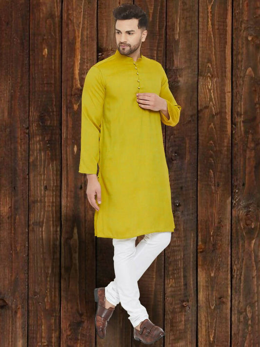 Even Apparels Yellowish Green Wedding Kurta - Green | Swadesiicart
