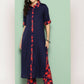 Ahalyaa Womens Kurta Set - Navy Blue | Swadesiicart