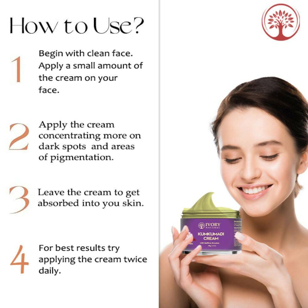 Ivory Natural Kumkumadi Night Cream For Skin For Skin Tone & Texture, Reduce Blemishes & Dark Spots | Swadesiicart