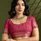 Vishnu Weaves Women's Firozi Muga Cotton Thread Woven Butti with Blouse - Swadesiicart