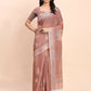 Shree Shyam Fashion Linen Cotton Brown Saree