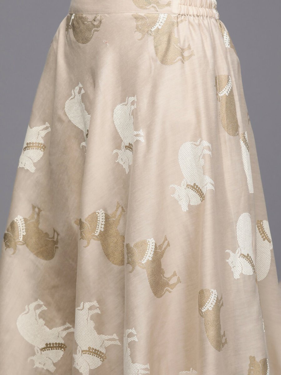 Ahalyaa Women's Traditional Wear Co-ods - Tan - Swadesiicart