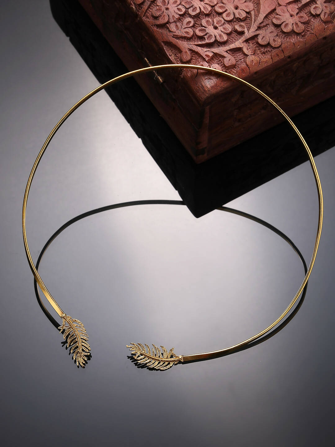 NVR Women Gold-Polished Circular Choker Necklace | Swadesiicart