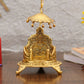 CraftVatika Gold-Polished Ladoo Gopal Singhasan/Pooja Chowki Showpiece | Swadesiicart