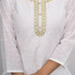 White Viscose Silk Embroidery with Thread and sequence Stitched Suit With Dupatta - Tanisha | Swadesiicart