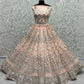 Jyoti Fashion Women's Peach Bridal Net Zari with Thread Embroidered Wedding Lehenga Choli | Swadesiicart