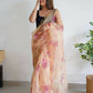 Vamsee Yellow Organza Saree - Swadesiicart