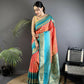 Joban Fashion Peach Banarasi Soft Silk Woven Saree | Swadesiicart
