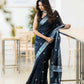 DEIANA'S Beautiful Designer Golden zari Soft Cotton Saree - Black - Swadesiicart