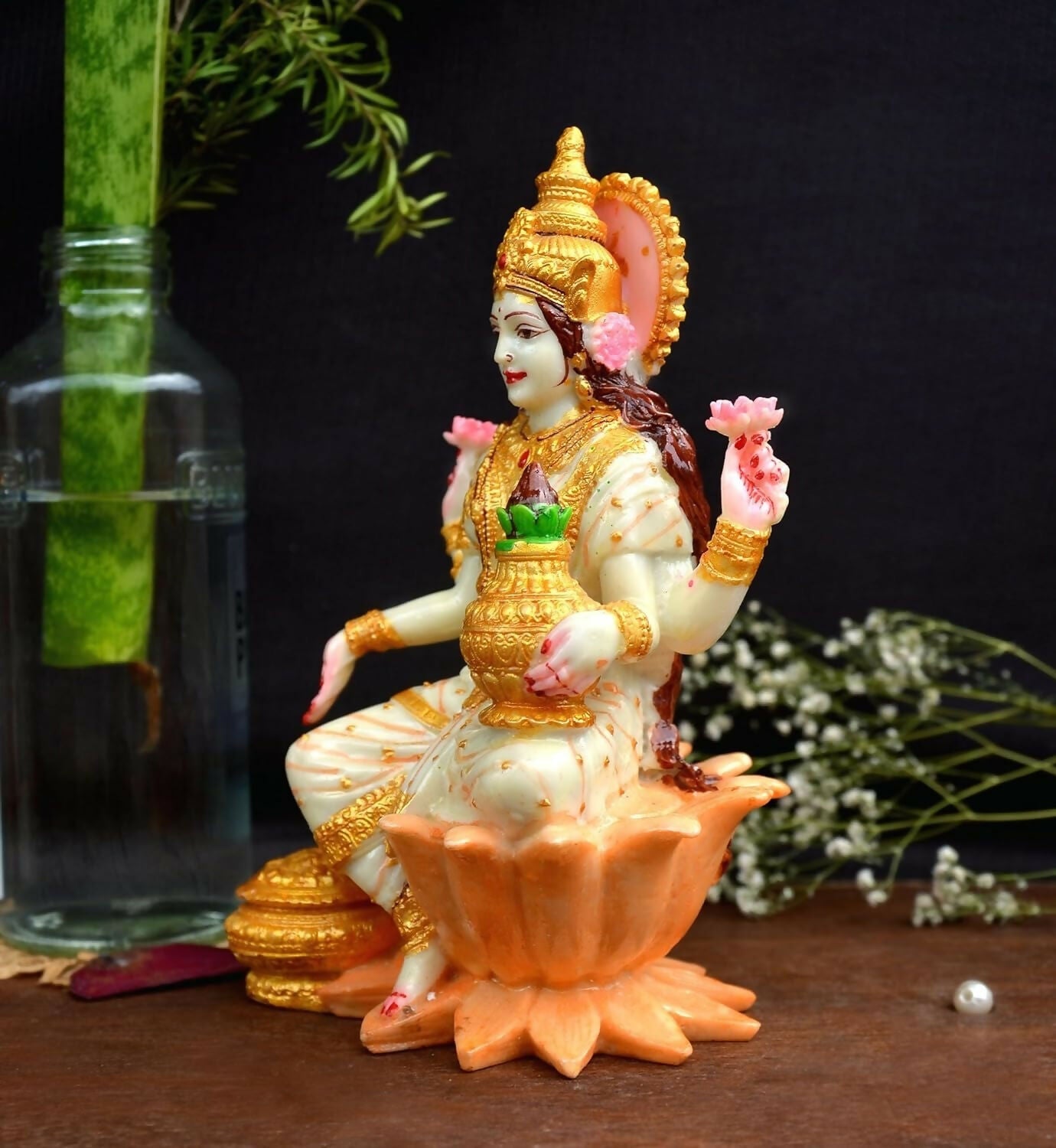 Shri balaji craft Marble Lakshmi Ji Sculpture for Pooja Room - Swadesiicart
