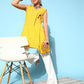 Ahalyaa Women Mustard Cotton Fluid Tie-Up Tunic | Swadesiicart