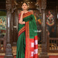 Very Much Indian Handloom Cotton Viscose Ilkal Saree Bright Green With Red Border | Swadesiicart